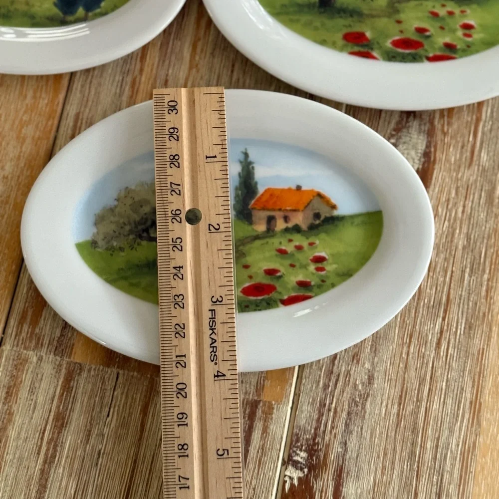Vintage Susanne Riette Boston Warehouse Hand-Painted Tid Bit Plates Set of Four